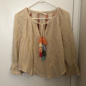 Blouse with tassel detail